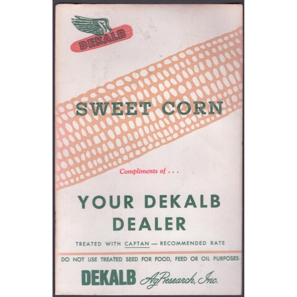 Vintage 1970s DeKalb AgResearch Sweet Corn Seed Packet Envelope Winged Ear Logo